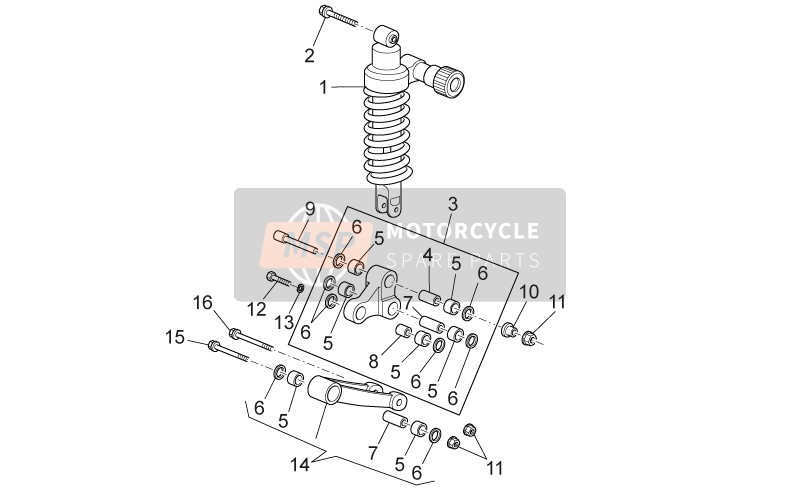 Moto Guzzi Stelvio 1200 - NTX - ABS 1200 2009 Bielle - Amortisseur arrière pour un 2009 Moto Guzzi Stelvio 1200 - NTX - ABS 1200