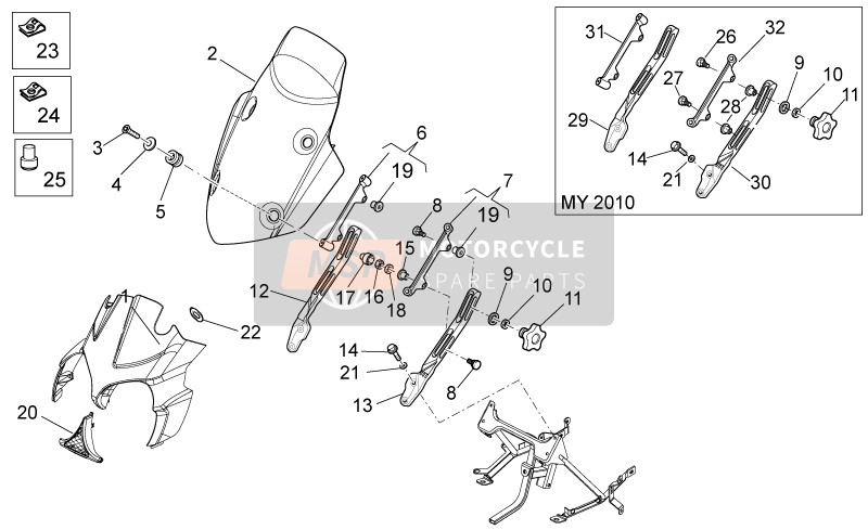 886197, Rh Clamp, Piaggio, 2