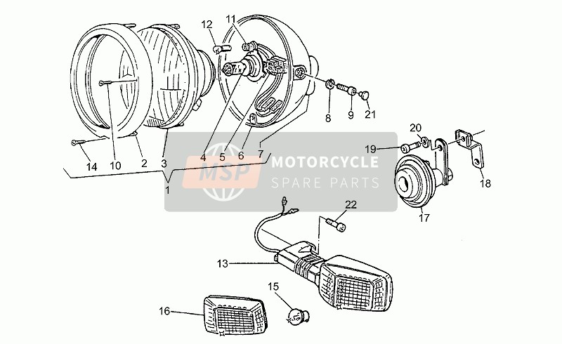 Moto Guzzi Strada 750 1995 Headlight-Horn for a 1995 Moto Guzzi Strada 750