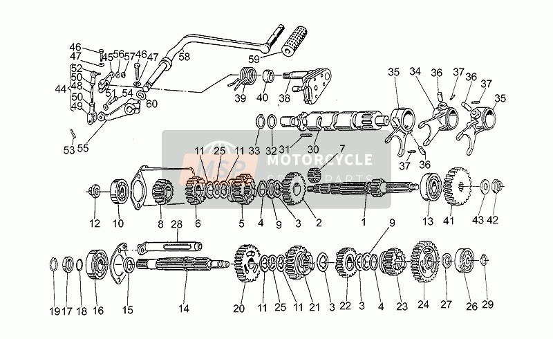 Moto Guzzi Strada 750 1995 Gear Box for a 1995 Moto Guzzi Strada 750