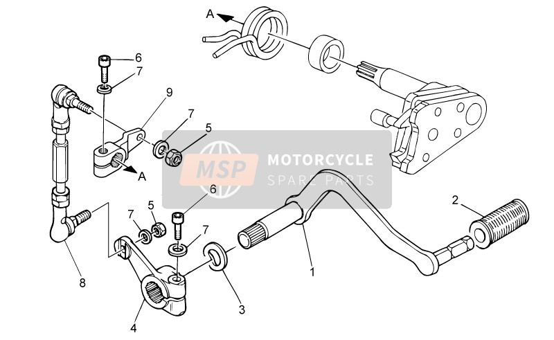 Moto Guzzi V7 Cafè 750 2009 Palanca de cambios para un 2009 Moto Guzzi V7 Cafè 750