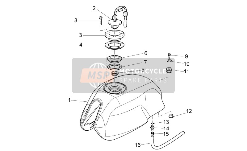 Moto Guzzi V7 Cafè 750 2009 Benzinetank voor een 2009 Moto Guzzi V7 Cafè 750