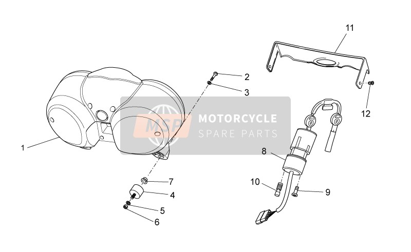 Moto Guzzi V7 Cafè 750 2009 Pannello di controllo per un 2009 Moto Guzzi V7 Cafè 750