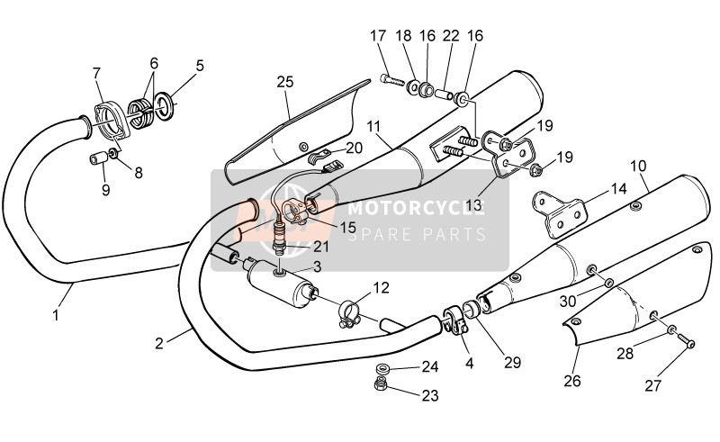 883871, Lh Exhaust Pipe, Piaggio, 0