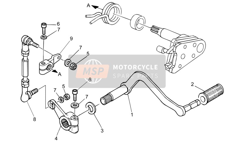 Moto Guzzi V7 Classic 750 2011 Leva del cambio per un 2011 Moto Guzzi V7 Classic 750