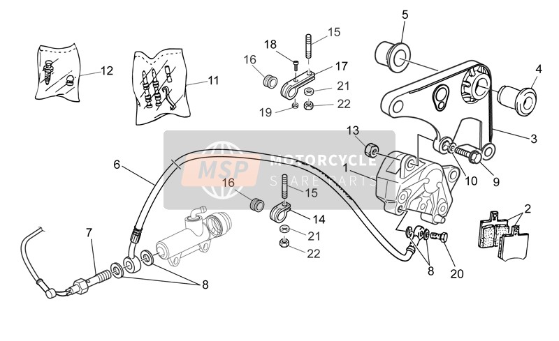 Moto Guzzi V7 Classic 750 2008 Rear Brake Caliper for a 2008 Moto Guzzi V7 Classic 750