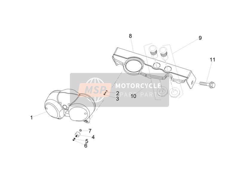 Moto Guzzi V7 II Racer ABS 750 2015 Dashboard voor een 2015 Moto Guzzi V7 II Racer ABS 750