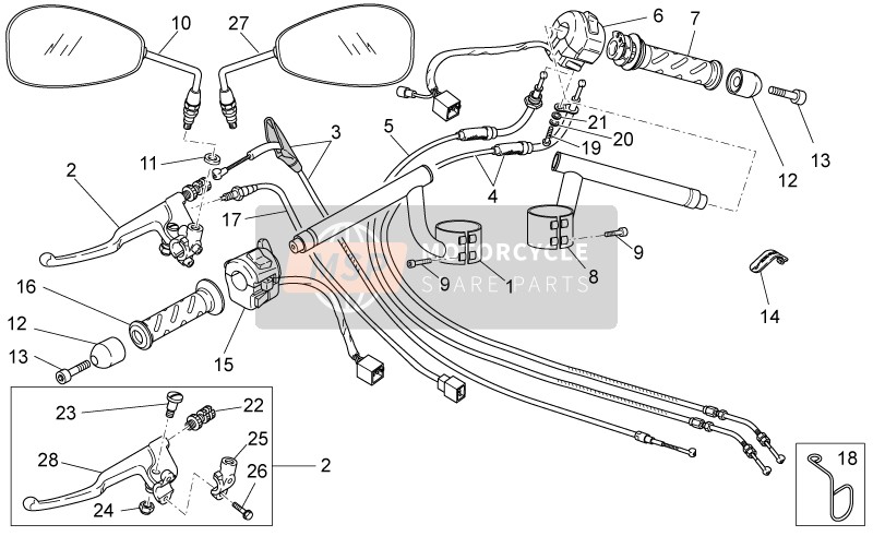 Moto Guzzi V7 II Racer ABS 750 2015 Handlebar - Controls for a 2015 Moto Guzzi V7 II Racer ABS 750