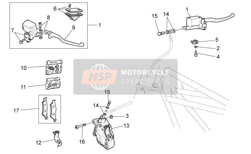 Moto Guzzi V7 II Racer ABS 750 2015 Voorremsysteem voor een 2015 Moto Guzzi V7 II Racer ABS 750