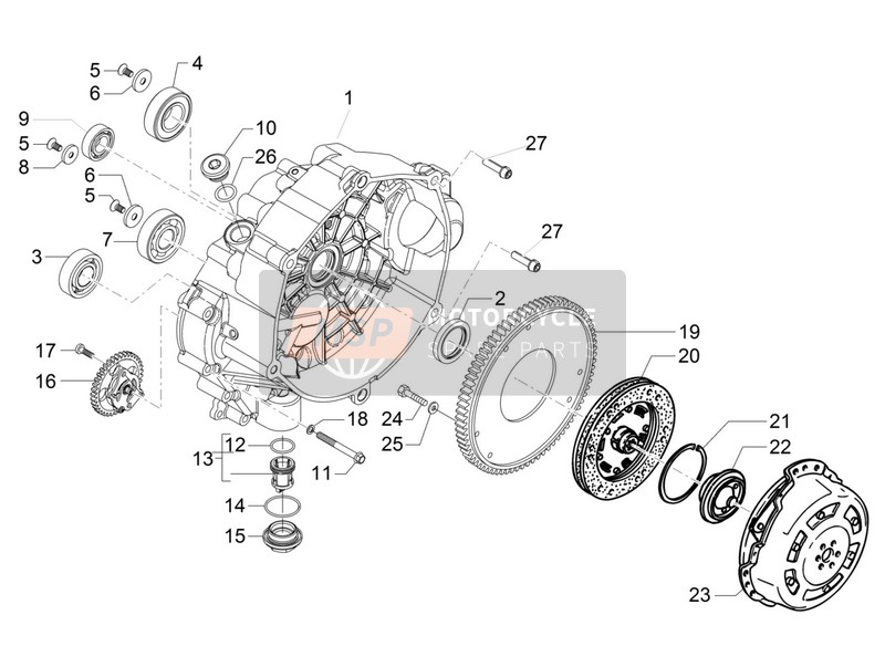 Moto Guzzi V7 II Racer ABS 750 2015 Koppeling I voor een 2015 Moto Guzzi V7 II Racer ABS 750