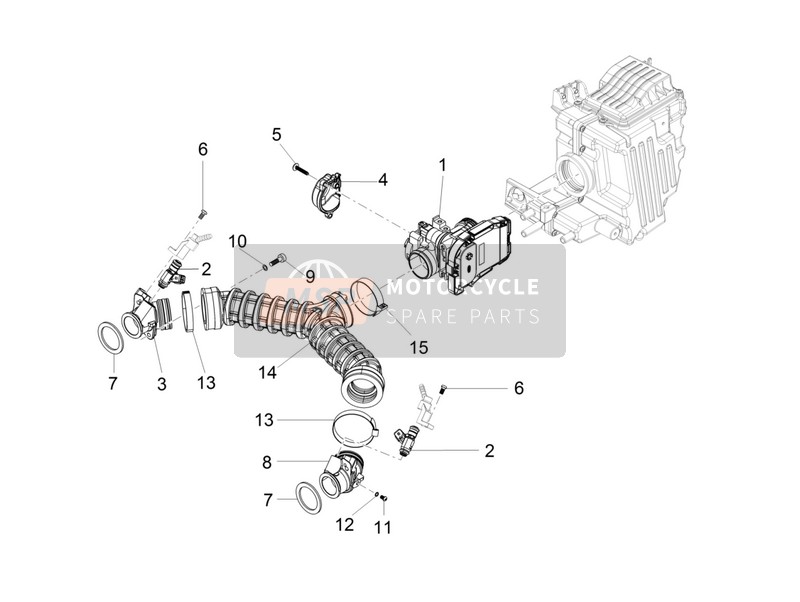 Moto Guzzi V7 II Racer ABS 750 2015 Throttle Body for a 2015 Moto Guzzi V7 II Racer ABS 750