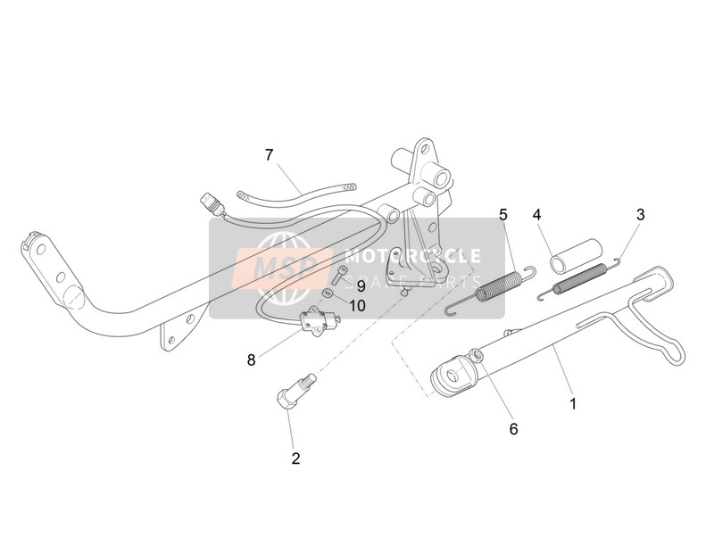 Moto Guzzi V7 II Special ABS 750 (2) 2015 Support latéral pour un 2015 Moto Guzzi V7 II Special ABS 750 (2)