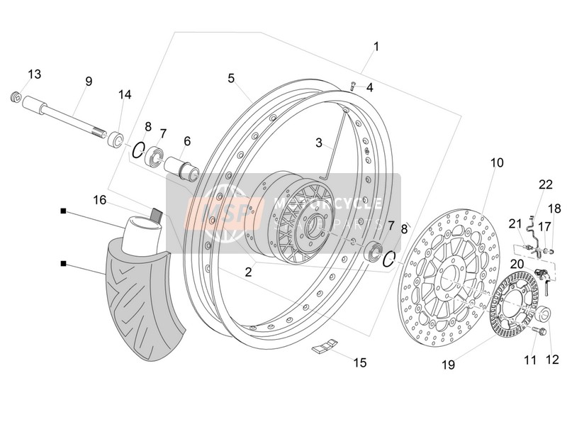 Moto Guzzi V7 II Special ABS 750 (2) 2015 Voorwiel I voor een 2015 Moto Guzzi V7 II Special ABS 750 (2)