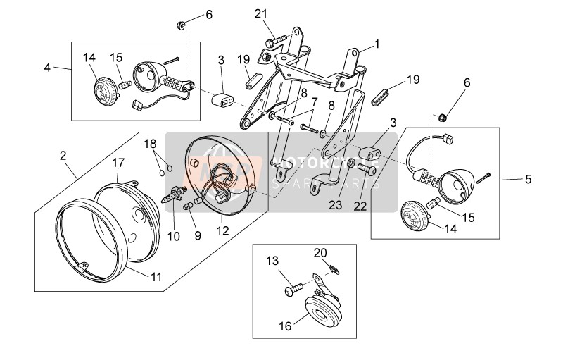 Moto Guzzi V7 II Special ABS 750 (2) 2015 Luci anteriori per un 2015 Moto Guzzi V7 II Special ABS 750 (2)