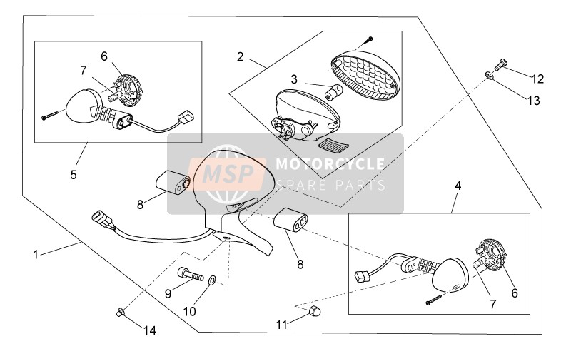 Moto Guzzi V7 II Special ABS 750 (2) 2015 Rücklichter für ein 2015 Moto Guzzi V7 II Special ABS 750 (2)