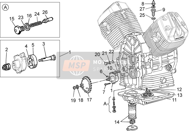 Moto Guzzi V7 II Special ABS 750 (2) 2015 La pompe à huile pour un 2015 Moto Guzzi V7 II Special ABS 750 (2)