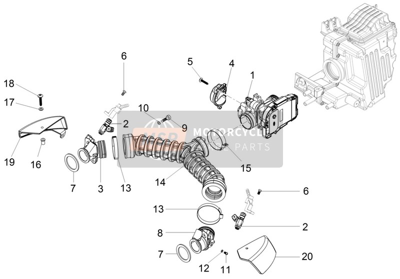 Moto Guzzi V7 II Special ABS 750 (2) 2015 Corpo farfallato per un 2015 Moto Guzzi V7 II Special ABS 750 (2)