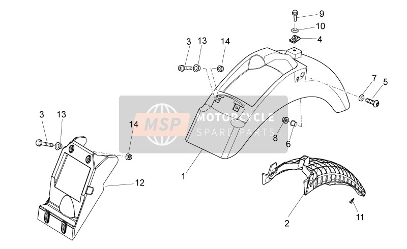 Moto Guzzi V7 II Special ABS 750 2015 Hinterer Karosseriebereich I- Schlammschutz für ein 2015 Moto Guzzi V7 II Special ABS 750