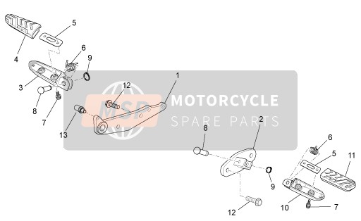 Moto Guzzi V7 II Stone ABS 750 2015 Reposapiés delanteros para un 2015 Moto Guzzi V7 II Stone ABS 750