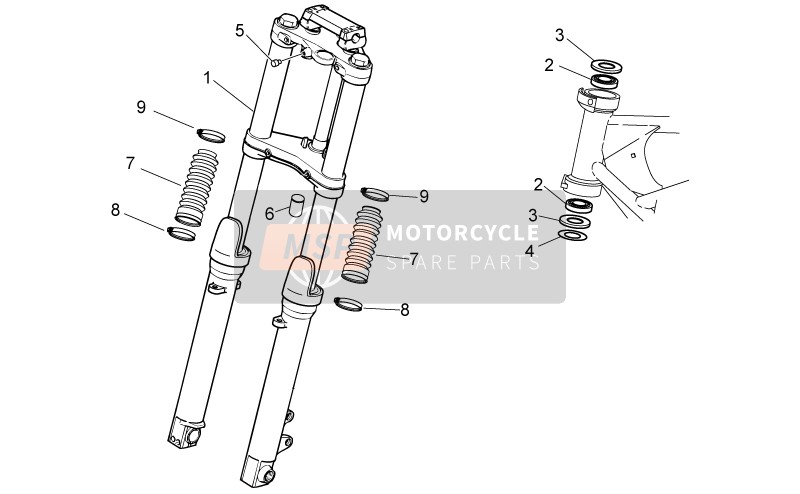 Moto Guzzi V7 II Stone E3 ABS 750 2016 Fourche avant I pour un 2016 Moto Guzzi V7 II Stone E3 ABS 750