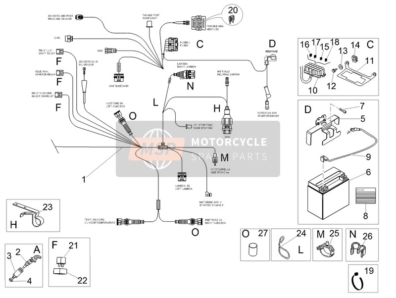 Moto Guzzi V7 II Stone ABS 750 2015 Electrical System II for a 2015 Moto Guzzi V7 II Stone ABS 750