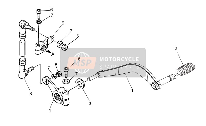 Moto Guzzi V7 II Stornello 750 E3 ABS 2016 Gear Lever for a 2016 Moto Guzzi V7 II Stornello 750 E3 ABS