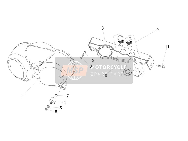 Moto Guzzi V7 II Stornello 750 E3 ABS 2016 Pannello di controllo per un 2016 Moto Guzzi V7 II Stornello 750 E3 ABS