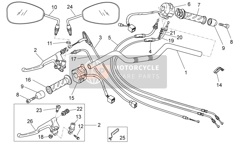 Moto Guzzi V7 II Stornello 750 E3 ABS 2016 Lenker - Steuerungen für ein 2016 Moto Guzzi V7 II Stornello 750 E3 ABS