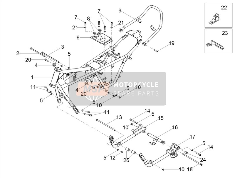 Moto Guzzi V7 III Anniversario 750 E4 ABS 2017 Rahmen für ein 2017 Moto Guzzi V7 III Anniversario 750 E4 ABS