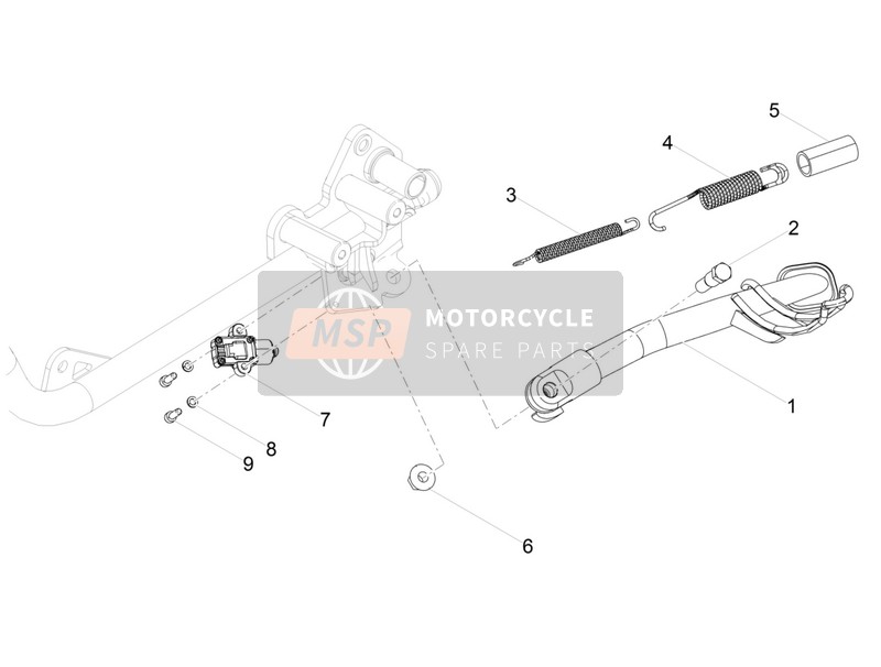 Moto Guzzi V7 III Carbon Shine 750 E4 2018 Ständer Mitte für ein 2018 Moto Guzzi V7 III Carbon Shine 750 E4