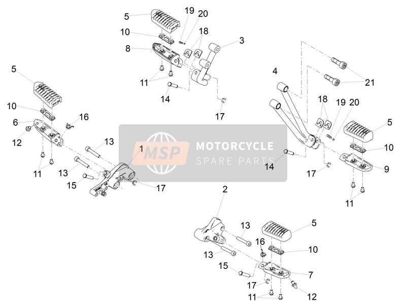 Moto Guzzi V7 III Limited 750 E4 ABS 2018 Reposapiés para un 2018 Moto Guzzi V7 III Limited 750 E4 ABS