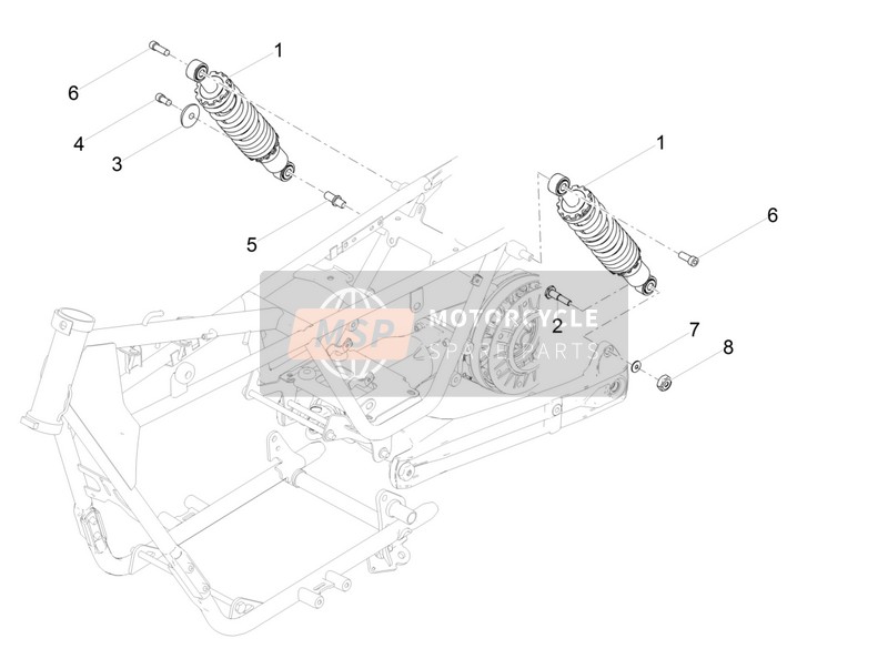 Moto Guzzi V7 III Racer 750 E4 ABS 2018 Ammortizzatore per un 2018 Moto Guzzi V7 III Racer 750 E4 ABS