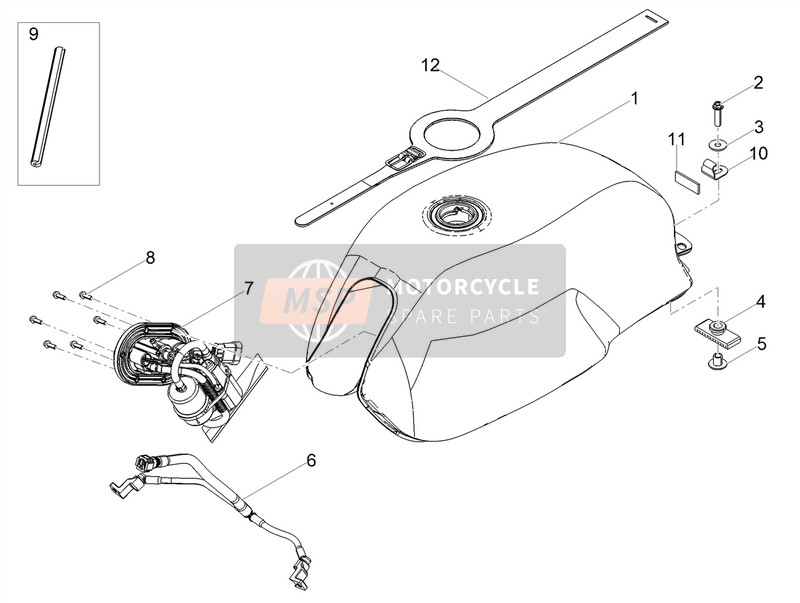 Moto Guzzi V7 III Racer 750 E4 ABS 2018 Serbatoio di carburante per un 2018 Moto Guzzi V7 III Racer 750 E4 ABS