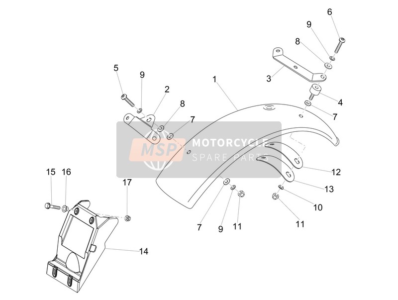 Moto Guzzi V7 III Rough 750 E4 ABS 2018 Schlammschutz hinten für ein 2018 Moto Guzzi V7 III Rough 750 E4 ABS