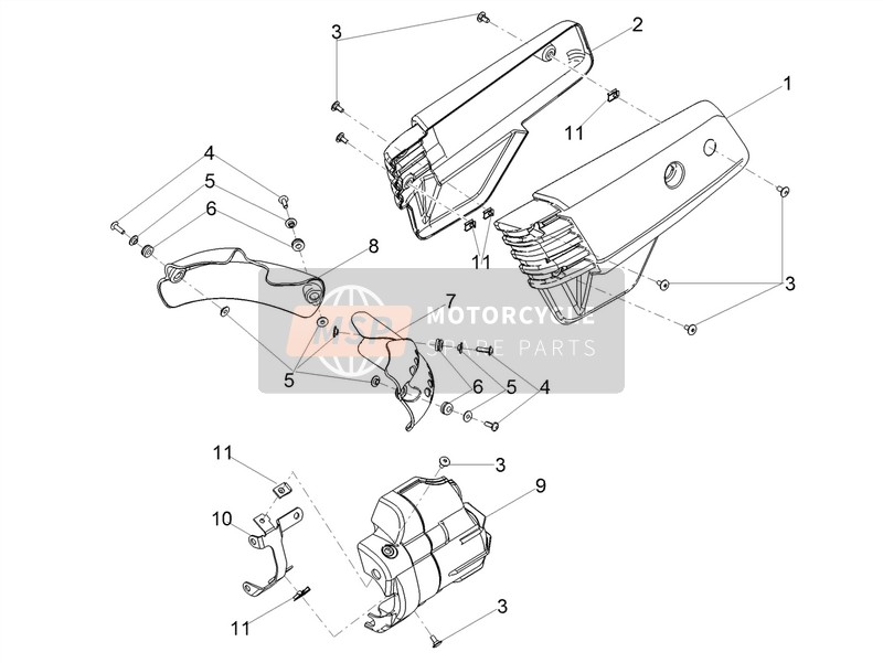 Moto Guzzi V7 III Special 750 E4 ABS 2018 Mittlerer Karosseriebereich für ein 2018 Moto Guzzi V7 III Special 750 E4 ABS