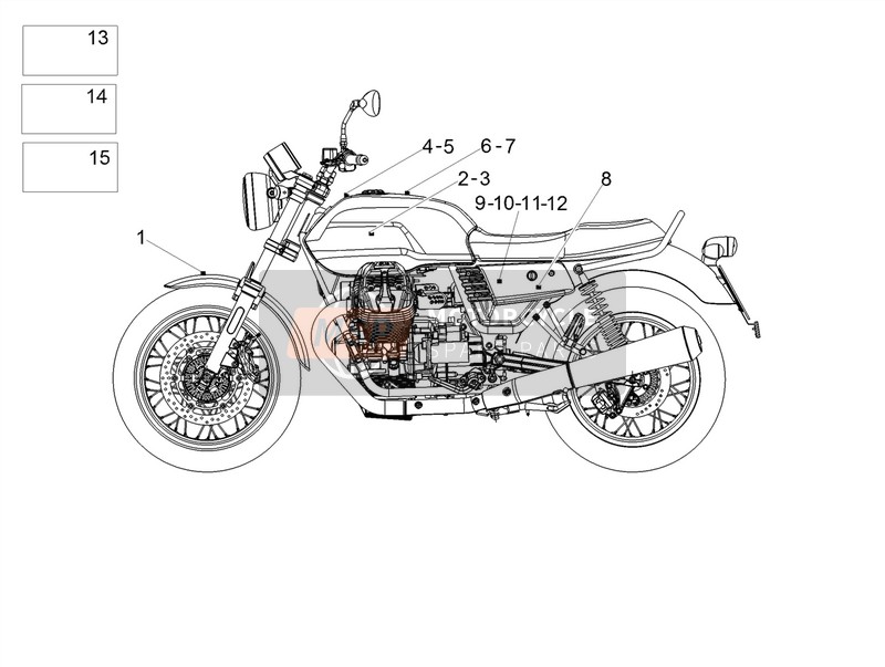 Moto Guzzi V7 III Special 750 E4 ABS 2018 Decal for a 2018 Moto Guzzi V7 III Special 750 E4 ABS