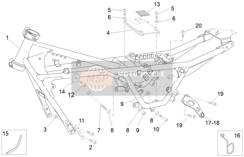 Moto Guzzi V7 Racer 750 (1) 2012 Rahmen I für ein 2012 Moto Guzzi V7 Racer 750 (1)