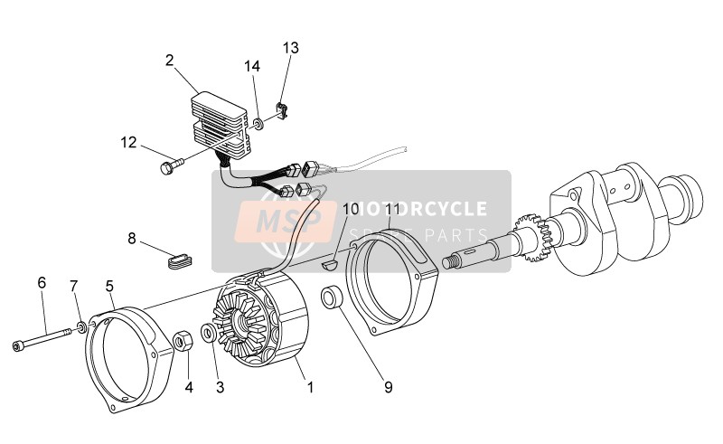 Moto Guzzi V7 Racer 750 (1) 2012 Generator - Regulator for a 2012 Moto Guzzi V7 Racer 750 (1)