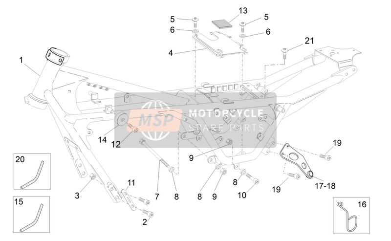 Moto Guzzi V7 Racer 750 2013 Rahmen I für ein 2013 Moto Guzzi V7 Racer 750
