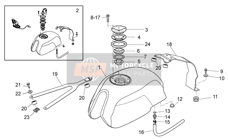 Moto Guzzi V7 Racer 750 (2) 2012 Fuel Tank for a 2012 Moto Guzzi V7 Racer 750 (2)