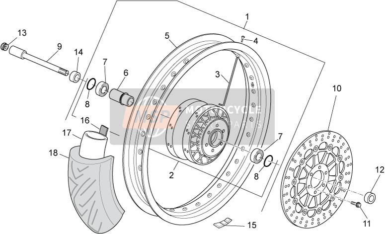 Moto Guzzi V7 Racer 750 2013 Ruota anteriore per un 2013 Moto Guzzi V7 Racer 750