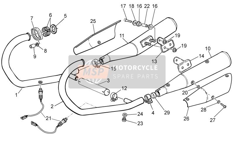Moto Guzzi V7 Racer 750 2014 Unità di scarico per un 2014 Moto Guzzi V7 Racer 750