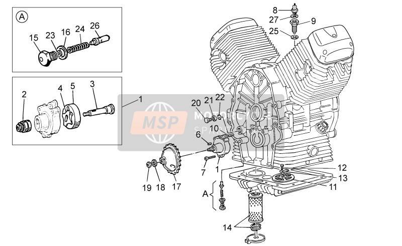 Moto Guzzi V7 Racer 750 2014 Pompa dell'olio per un 2014 Moto Guzzi V7 Racer 750