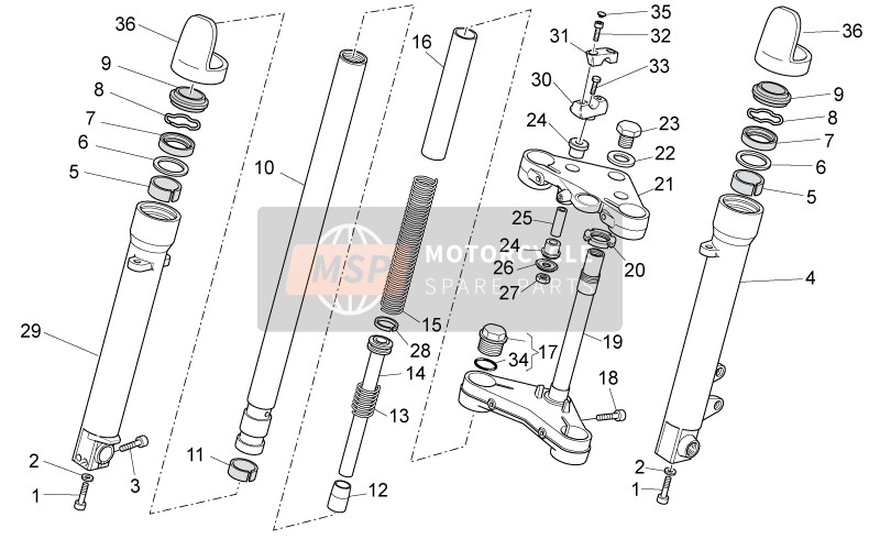 Moto Guzzi V7 Special 750 2014 Tenedor frontal II para un 2014 Moto Guzzi V7 Special 750