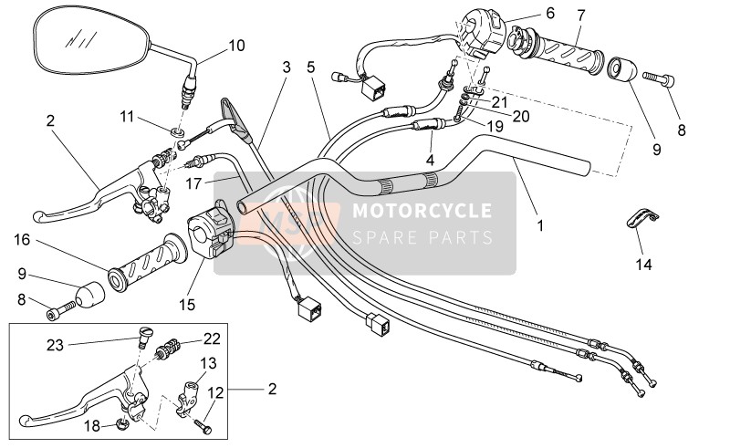 Moto Guzzi V7 Special 750 2014 Manillar - Control S para un 2014 Moto Guzzi V7 Special 750