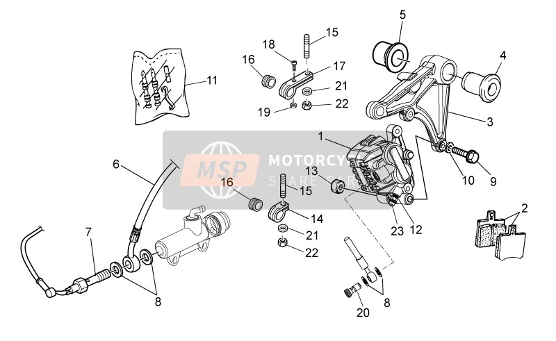 Moto Guzzi V7 Special 750 2014 Étrier de frein arrière pour un 2014 Moto Guzzi V7 Special 750