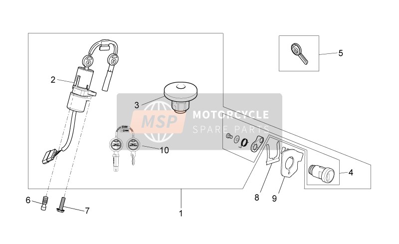 Moto Guzzi V7 Special 750 2014 Kit de hardware de bloqueo para un 2014 Moto Guzzi V7 Special 750