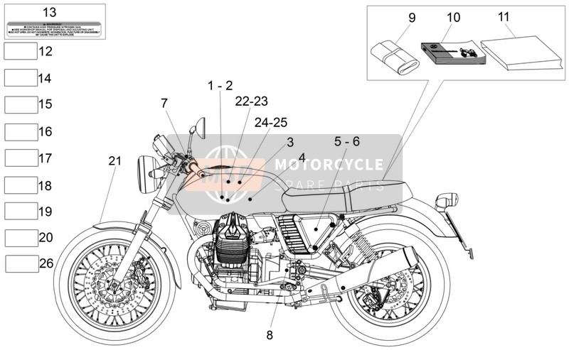 887929, Decalco V7 Special Sx Fianchetto, Piaggio, 0