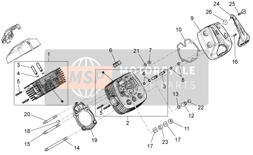 Moto Guzzi V7 Special - Stone 750 2013 Cabeza de cilindro para un 2013 Moto Guzzi V7 Special - Stone 750