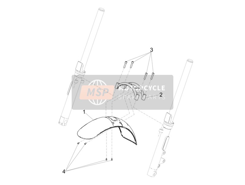 2H001434600NI, Front Mudguard, Piaggio, 0